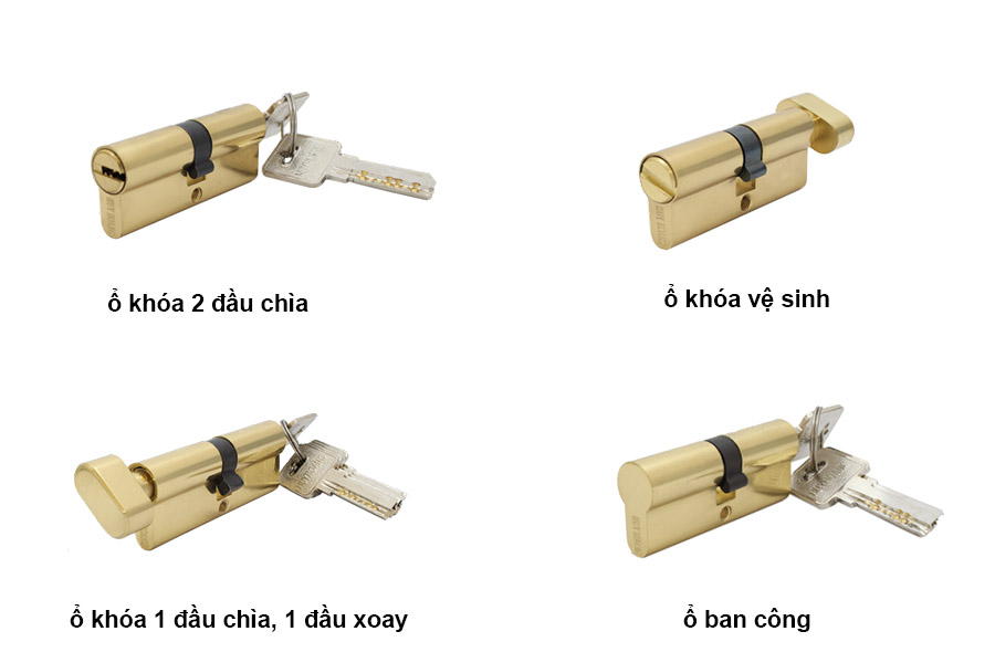Một số mẫu ổ khóa thông dụng đi kèm khóa đa điểm cửa nhôm 